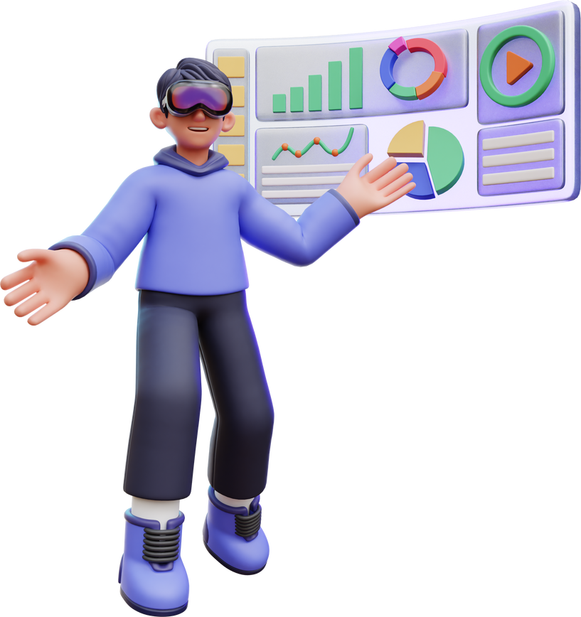 Man doing Presentation 3D Illustration